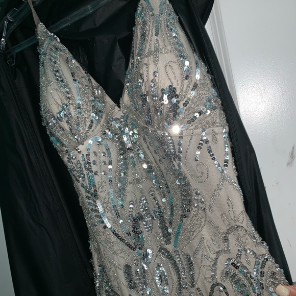 Silver Sparkly Prom Dress - Picture 3 of 4